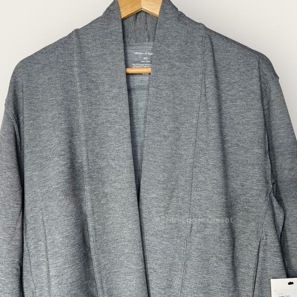 Ministry of Supply Fusion Terry Cardigan | XS Grey Open Front Wool Capsule Eco - Picture 2 of 4
